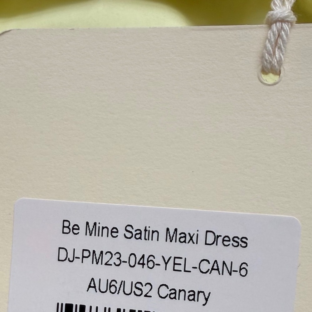 Peppermayo Be Mine Satin Maxi Dress‎ 2 Canary Yellow Bias Cowl Open Back Chic - Picture 8 of 16